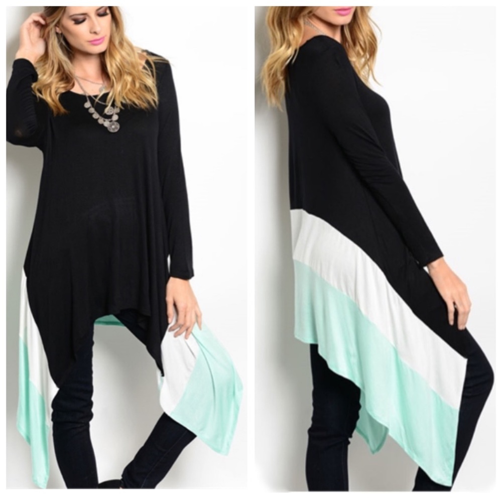 ⭐️5 STAR rated REED black &color block trapeze top